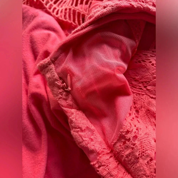 Sundance | lace overlay | coral | sleeveless | midi | dress | size 6 - Picture 3 of 11